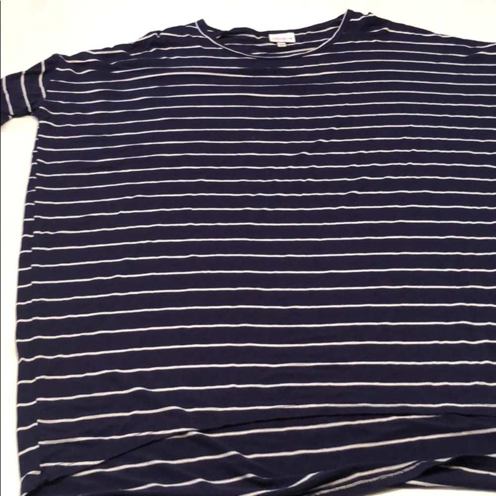 Pinstripe navy and white Lularoe Irma.